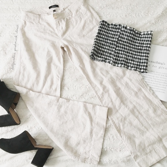 Express Pants - Express Light Beige Natural Texture Linen Pants